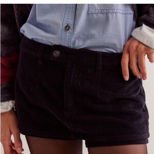 Free People Black Corduroy Skirt